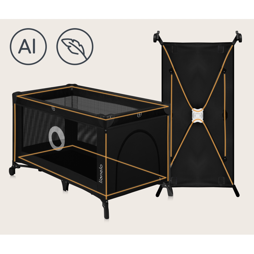 Lionelo - Rejsebarneseng STEFI Black Carbon