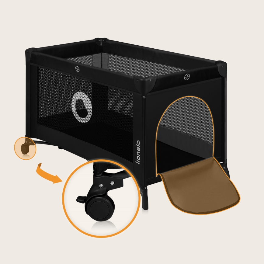 Lionelo - Rejsebarneseng STEFI Black Carbon