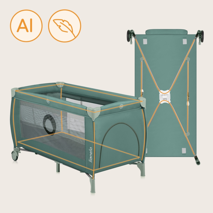 Lionelo - Rejsekøje STEFI PLUS Green Olive