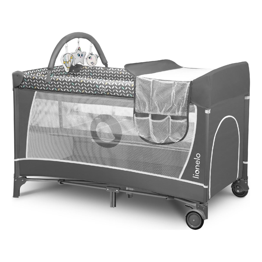 Lionelo - Rejsemadras FLOWER Grey Scandi