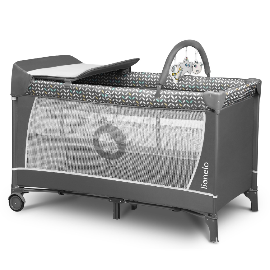 Lionelo - Rejsemadras FLOWER Grey Scandi