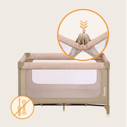 Lionelo - Rejseseng JASMIN EASY FOLD Beige Sand
