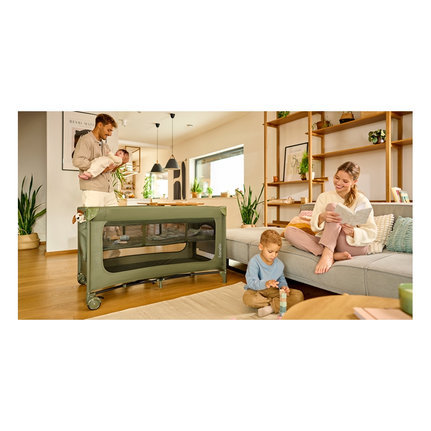 Lionelo - Rejseseng JASMIN EASY FOLD Grøn Oliven