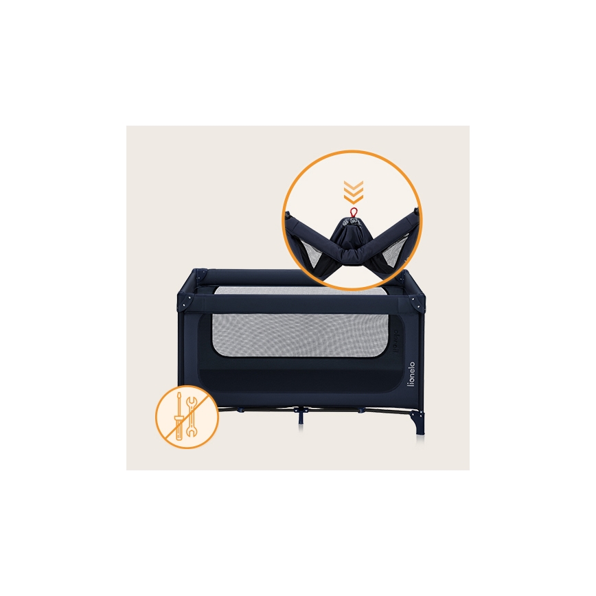 Lionelo - Rejseseng JASMIN EASY FOLD Navy Blue