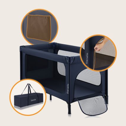 Lionelo - Rejseseng JASMIN EASY FOLD Navy Blue