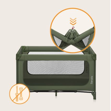 Lionelo - Rejseseng JASMIN EASY FOLD Olivengrøn