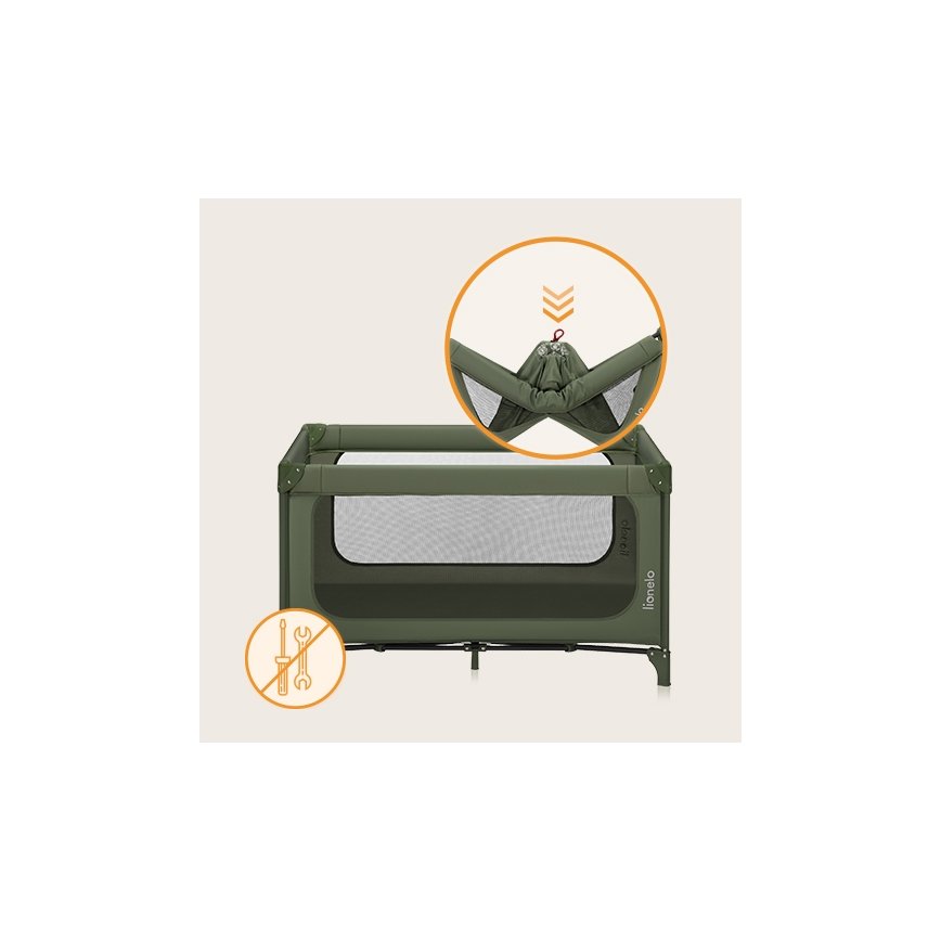 Lionelo - Rejseseng JASMIN EASY FOLD Olivengrøn