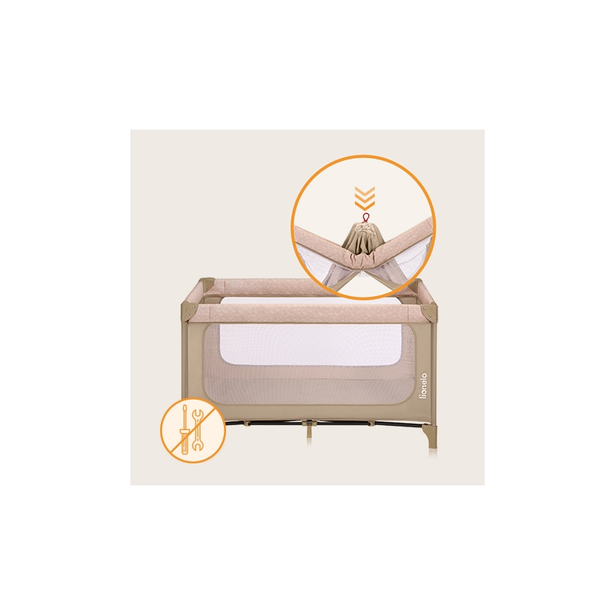 Lionelo - Rejseseng JASMIN EASY FOLD Sandbeige