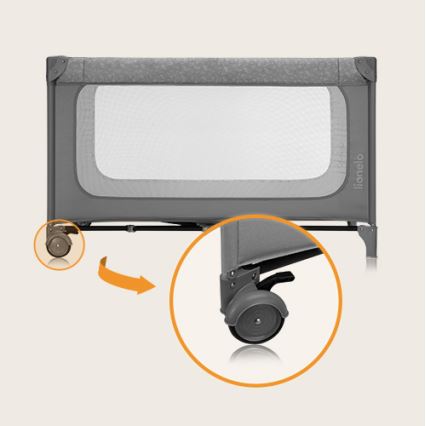 Lionelo - Rejseseng JASMIN EASY FOLD Stengrå