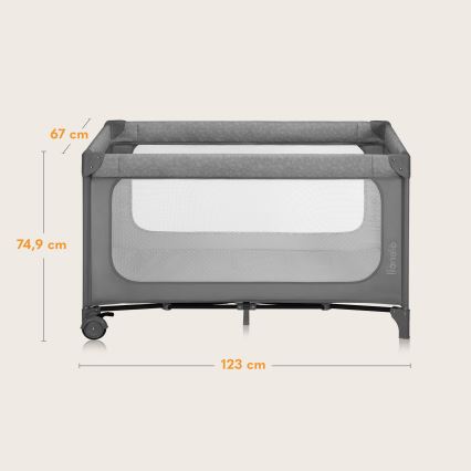 Lionelo - Rejseseng JASMIN EASY FOLD Stengrå