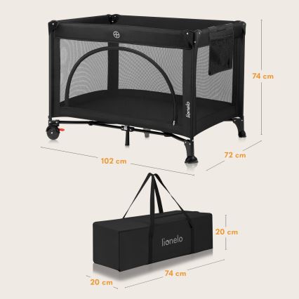 Lionelo - Rejseseng LAURA Black Carbon