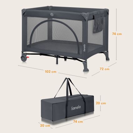 Lionelo - Rejseseng LAURA Grå Beton