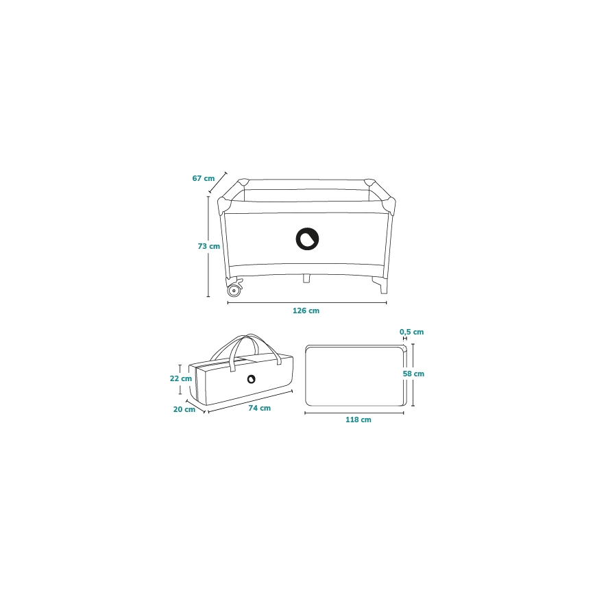 Lionelo - Rejseseng STEFI Blå/Grå