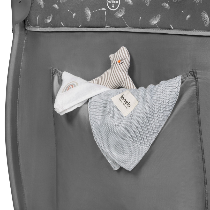 Lionelo - Rejseseng STEFI PLUS Grå Hvid