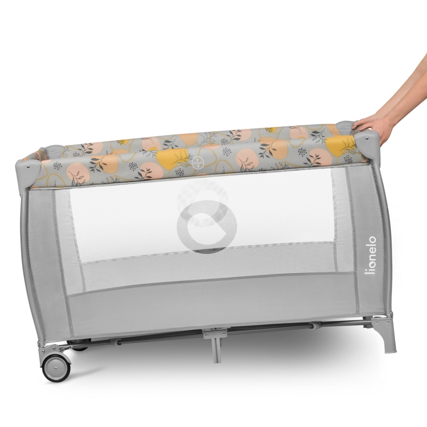 Lionelo - Rejseseng STEFI PLUS lyserød/gul