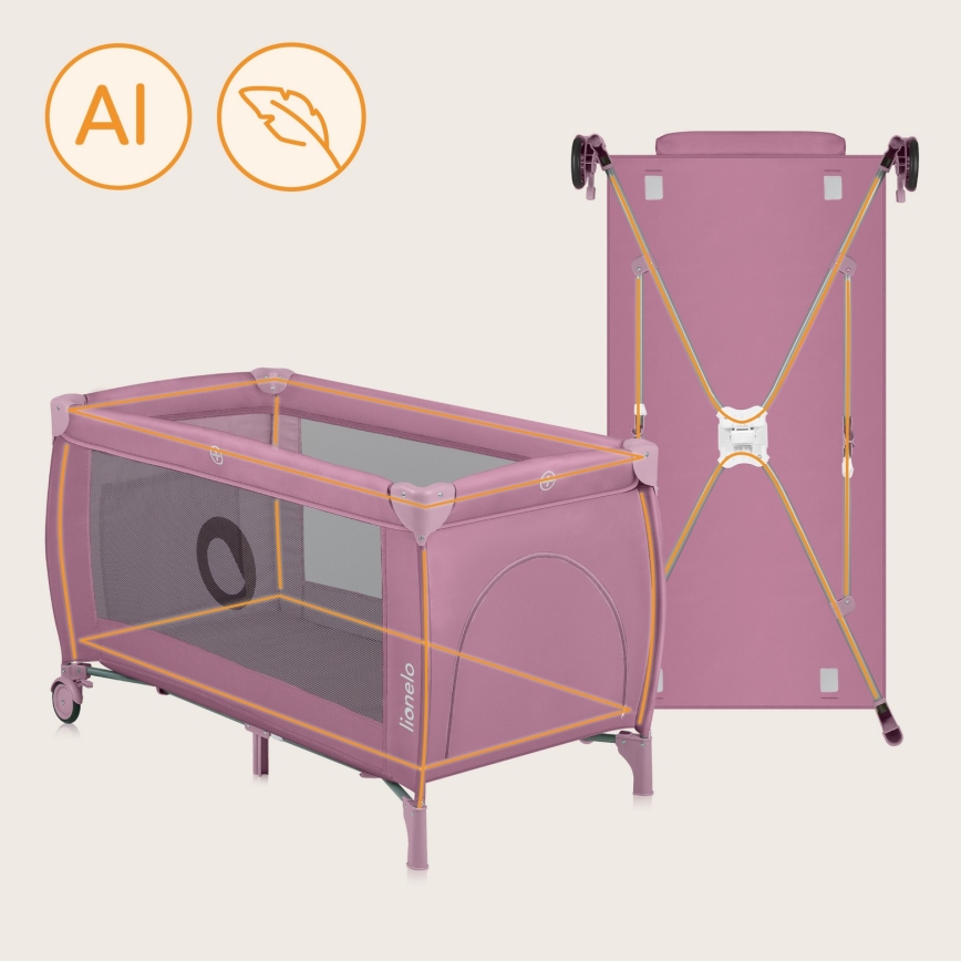 Lionelo - Rejseseng STEFI PLUS Pink Magnolia