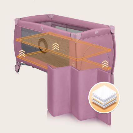 Lionelo - Rejseseng STEFI PLUS Pink Magnolia