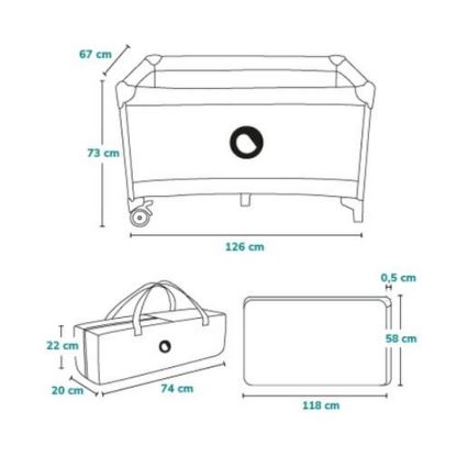 Lionelo - Rejseseng STEFI rosa/grå