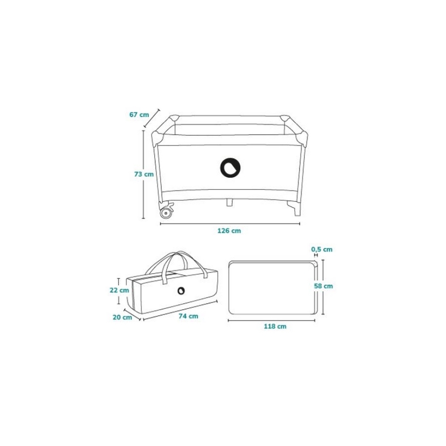 Lionelo - Rejseseng STEFI rosa/grå