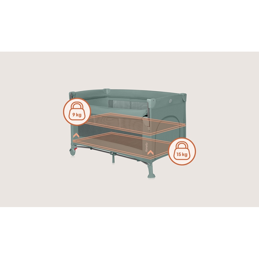 Lionelo - Rejsevugge 3-i-1 ELLEN Salviegrøn