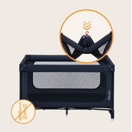 Lionelo - Rejsevugge JASMIN EASY FOLD Navyblå