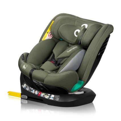 Lionelo - Drejbar autostol med base BASTIAAN ONE i-Size 40-150 cm Olivegrøn