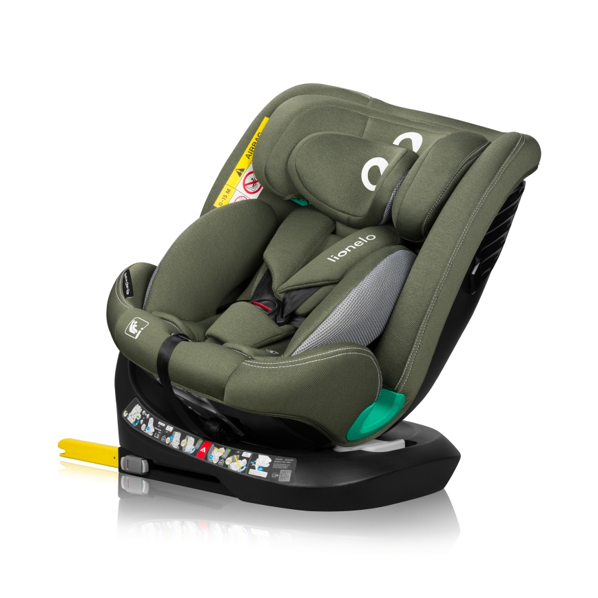 Lionelo - Drejbar autostol med base BASTIAAN ONE i-Size 40-150 cm Olivegrøn