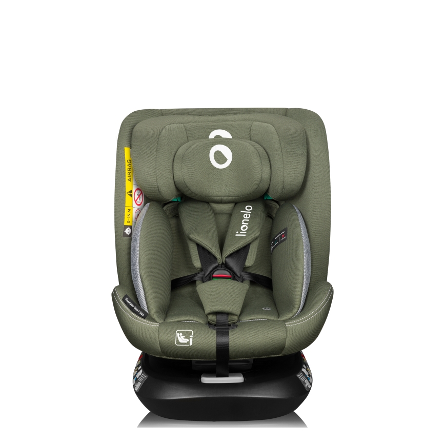 Lionelo - Drejbar autostol med base BASTIAAN ONE i-Size 40-150 cm Olivegrøn