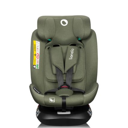 Lionelo - Drejbar autostol med base BASTIAAN ONE i-Size 40-150 cm Olivegrøn