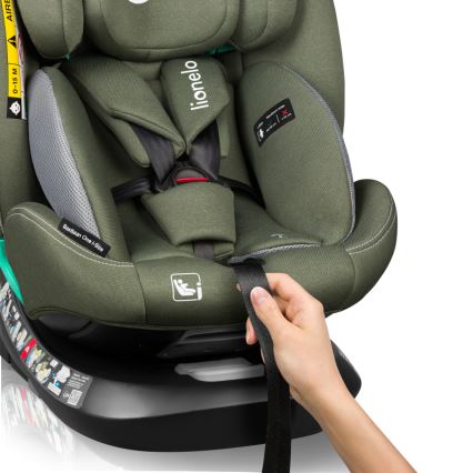 Lionelo - Drejbar autostol med base BASTIAAN ONE i-Size 40-150 cm Olivegrøn
