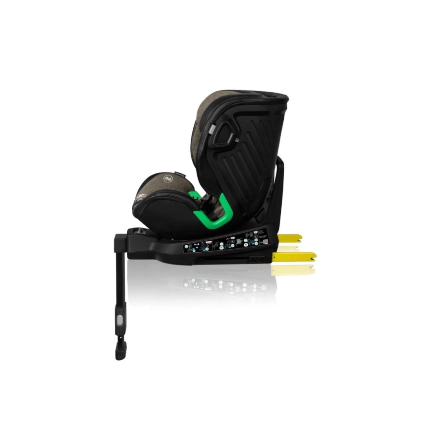 Lionelo - roterbar autostol med base HARMONY i-Size 40-150 cm sort/olivengrøn