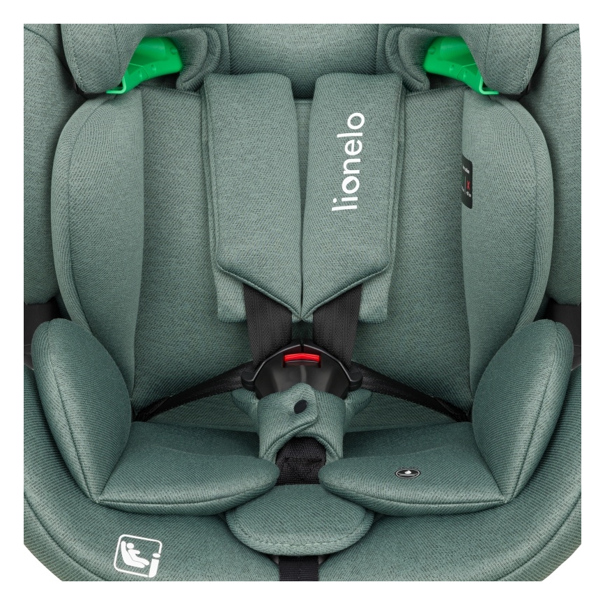 Lionelo - Drejbar autostol med base LAVENDER i-Size 76-150 cm Pistaciegrøn