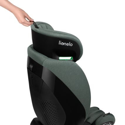 Lionelo - Drejbar autostol med base LAVENDER i-Size 76-150 cm Pistaciegrøn