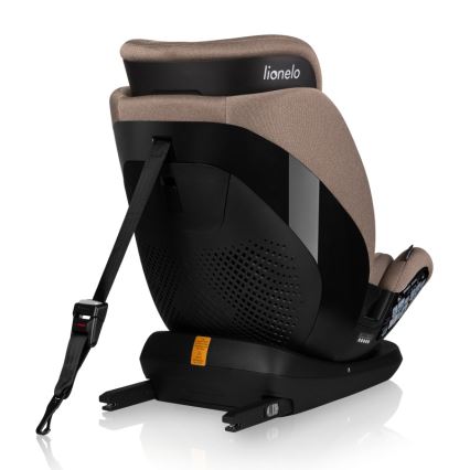 Lionelo - Roterbar bilbarnestol med base LAVENDER i-Size 76-150 cm Beige Latte