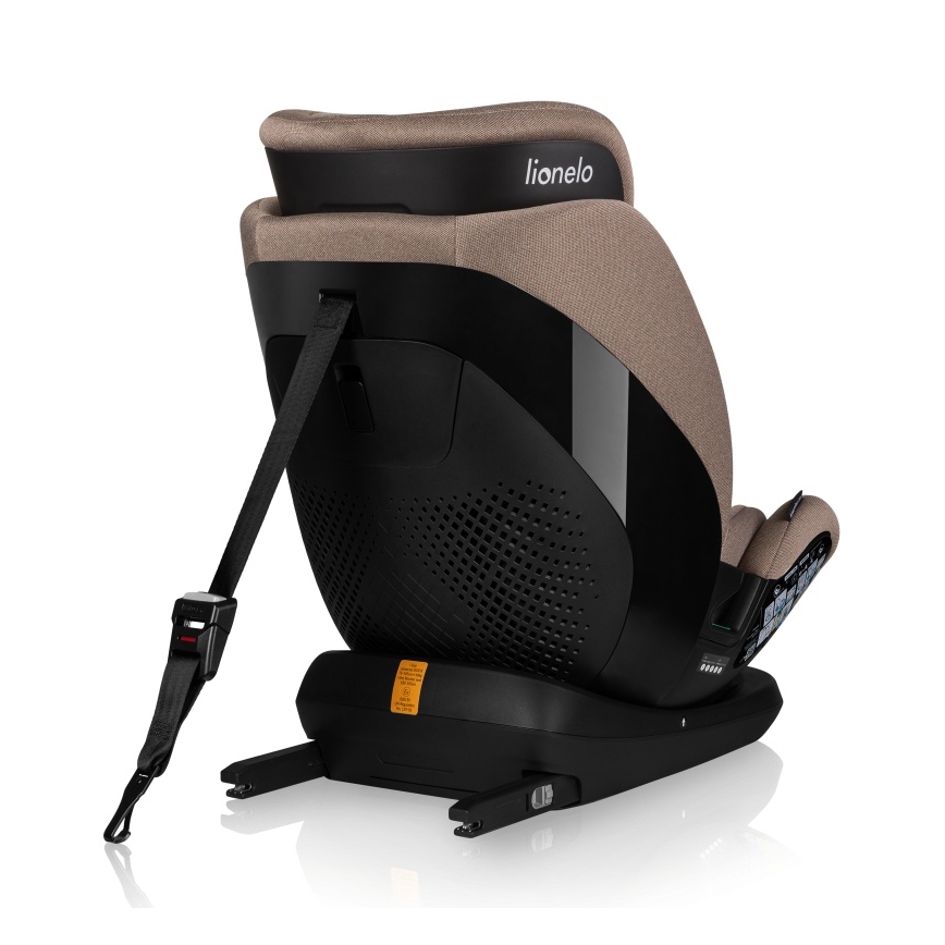 Lionelo - Roterbar bilbarnestol med base LAVENDER i-Size 76-150 cm Beige Latte