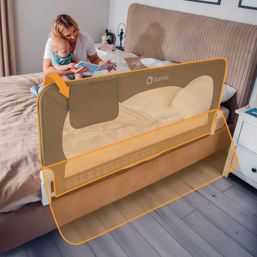 Lionelo - Seng sikkerhedsgitter HANNA Beige Melange