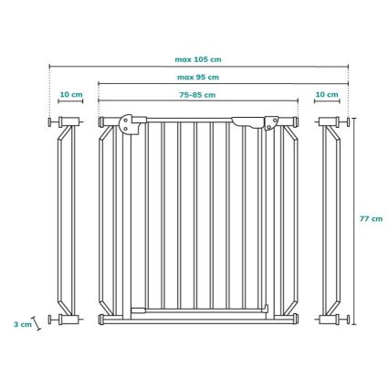 Lionelo - Sikkerhedsgitter TRUUS SLIM LED hvid