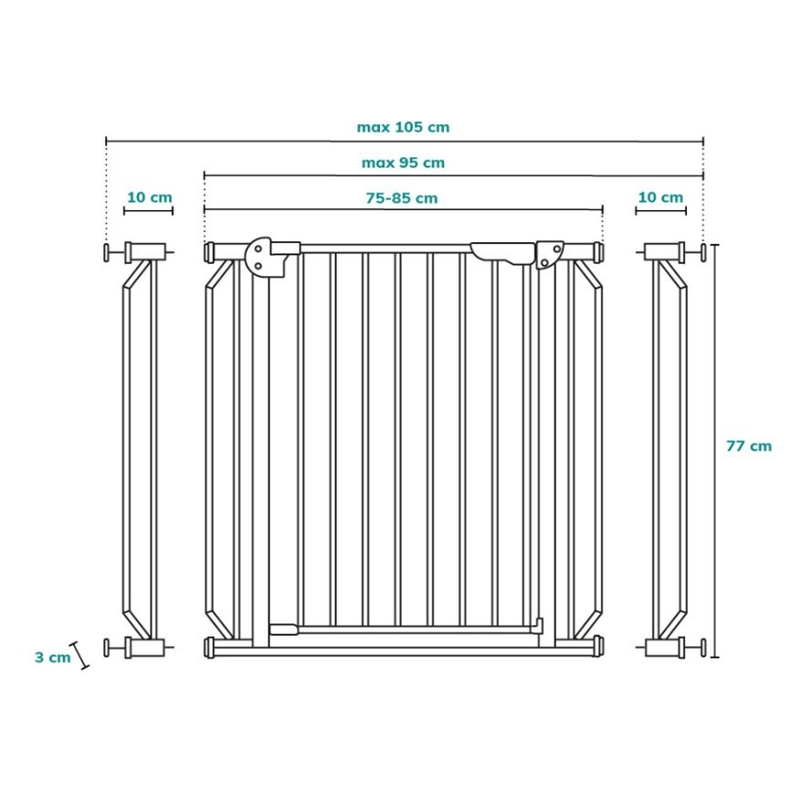 Lionelo - Sikkerhedsgitter TRUUS SLIM LED hvid