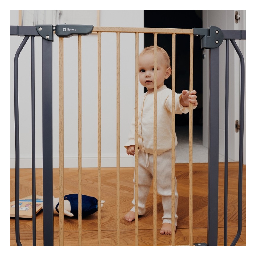 Lionelo - Sikkerhedsgitter TRUUS SLIM sort/beige