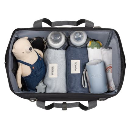 Lionelo - Skiftetaske til klapvogn IDA Sort Onyx