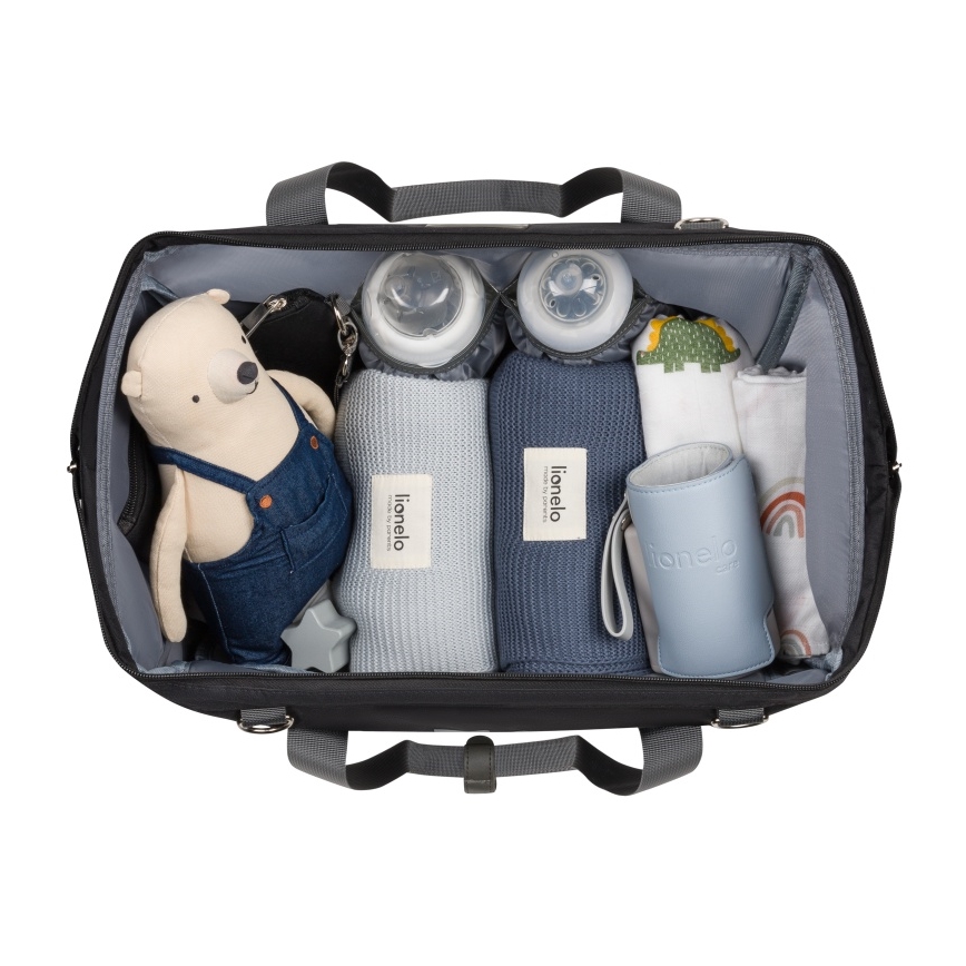 Lionelo - Skiftetaske til klapvogn IDA Sort Onyx