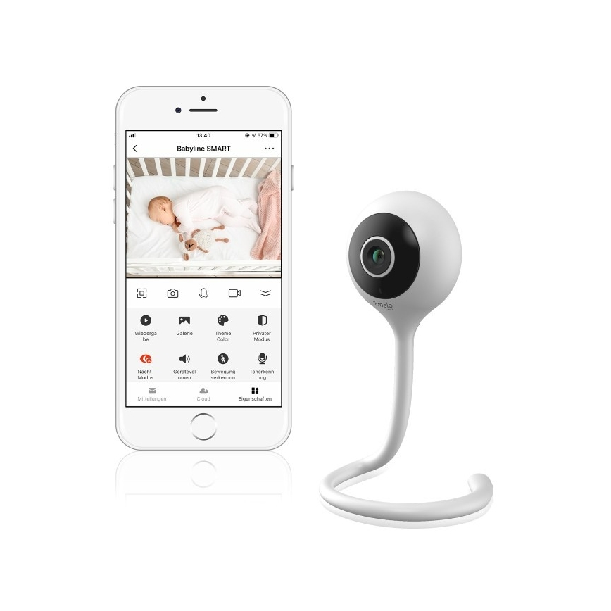 Lionelo - Smart babyalarm BABYLINE SMART Wi-Fi Hvid
