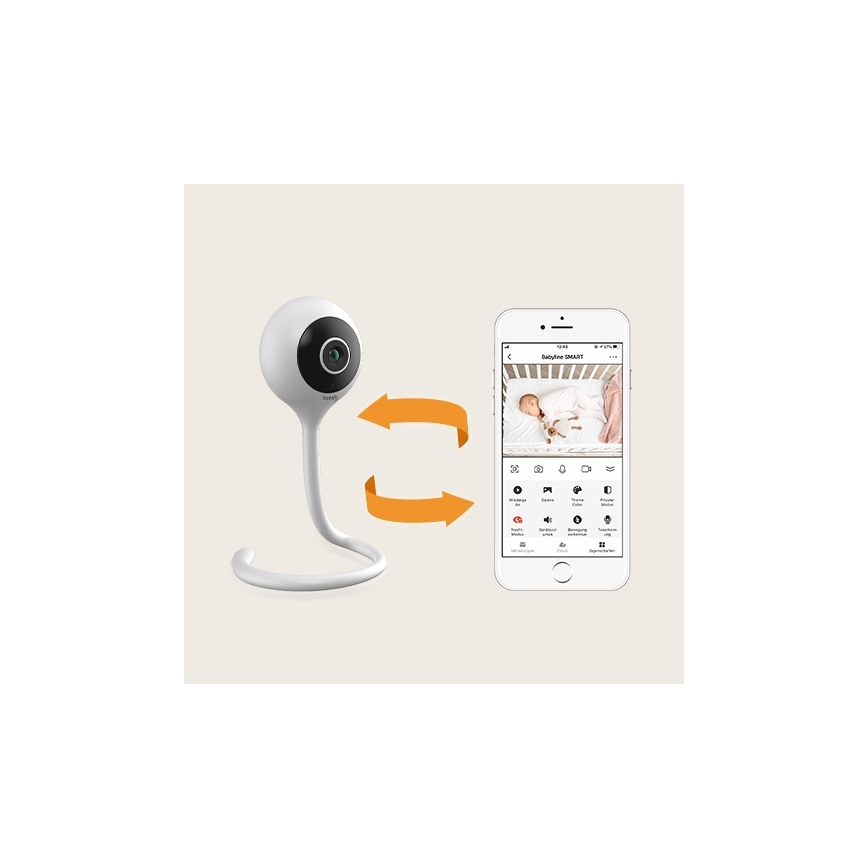 Lionelo - Smart babyalarm BABYLINE SMART Wi-Fi Hvid