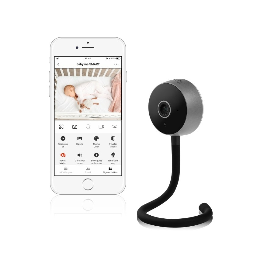 Lionelo - Smart babymonitor BABYLINE SMART Wi‑Fi, sort