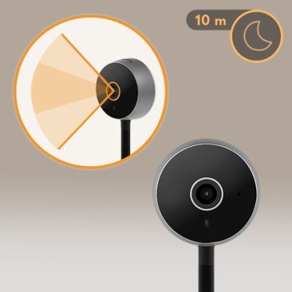 Lionelo - Smart babymonitor BABYLINE SMART Wi‑Fi, sort