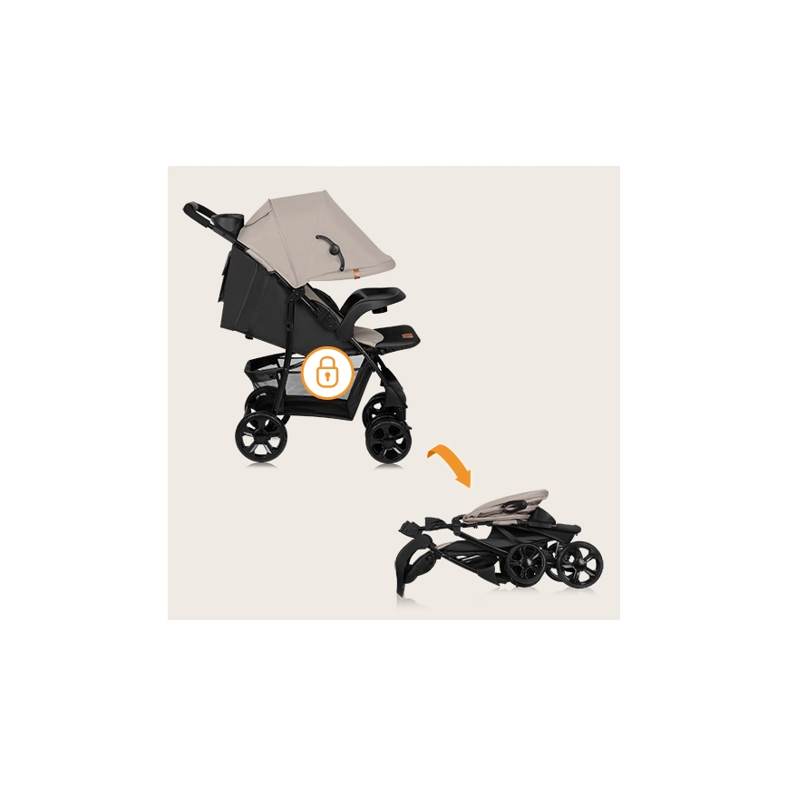 Lionelo - Sportsklapvogn EMMA PLUS beige/sort