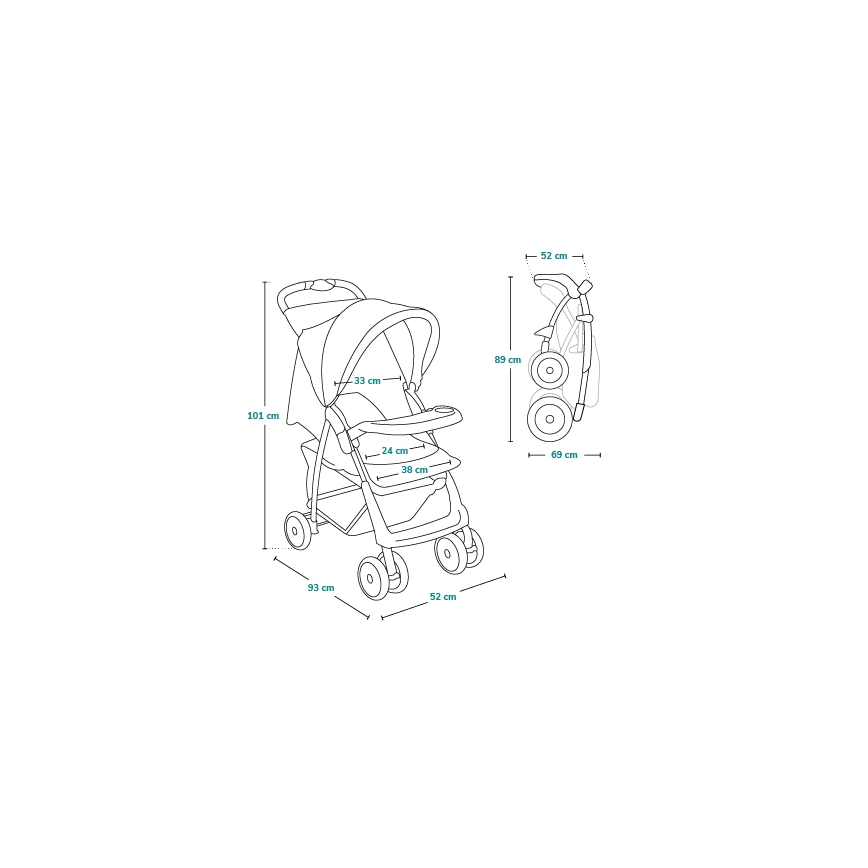 Lionelo - Sportsklapvogn EMMA PLUS grøn