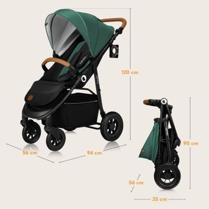 Lionelo - Sportsklapvogn NATT Green Emerald