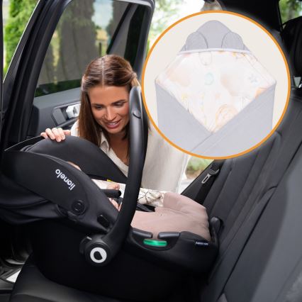 Lionelo - Svøb til autostol TRAVEL SWADDLE 90x90 cm Grå Baloon
