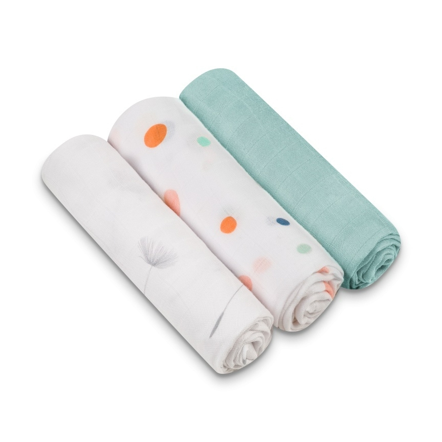 Lionelo - Sæt 3x bambusstofbleer BAMBOO SET 70x70 cm Dot